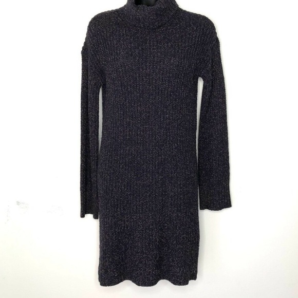 American Eagle Outfitters Dresses & Skirts - American Eagle Outfitters womans Navy Blue Sweater Dress W/Side Slit Zippers M